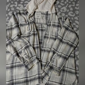 American Eagle Outfitters Flannel Hooded Jacket